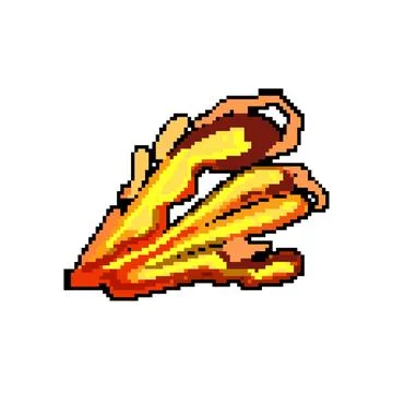 Orange lava splash pixel art vector illustration 스톡 일러스트
