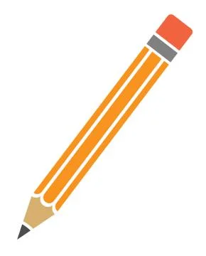 Orange lead pencil with eraser icon or symbol イラスト素材