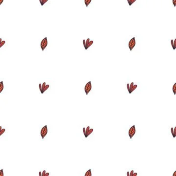 Orange leaf autumn seamless pattern on white background 스톡 일러스트
