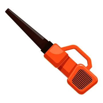 Orange leaf blower machine blowing air for cleaning garden Stock Illustration