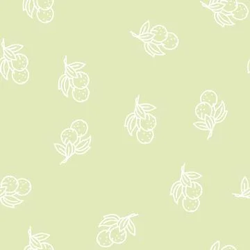Orange leaf branch line seamless pattern Illustrazione stock