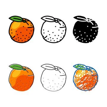 Orange leaf color clean icon vector Stock Illustration