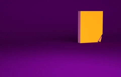 Orange Leaf document icon isolated on purple background. Nature file icon. Mi 스톡 일러스트