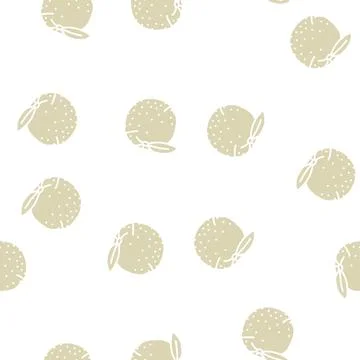 Orange leaf glyph seamless pattern Stock Illustration