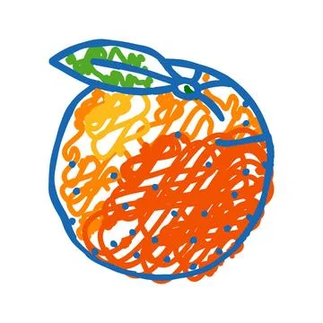 Orange leaf icon doodle illustration Stock Illustration