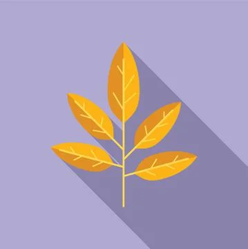 Orange leaf icon flat vector. Autumn fall Stock Illustration