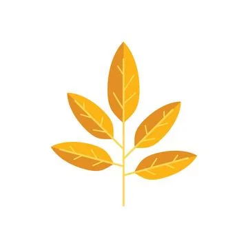 Orange leaf icon flat vector. Autumn fall 스톡 일러스트