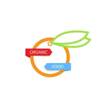 Orange with leaf . Stock Illustration