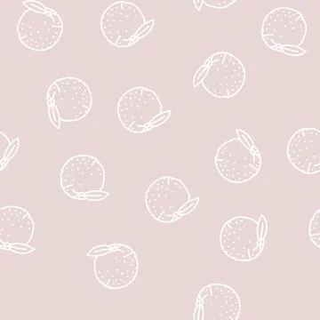 Orange leaf line seamless pattern 스톡 일러스트
