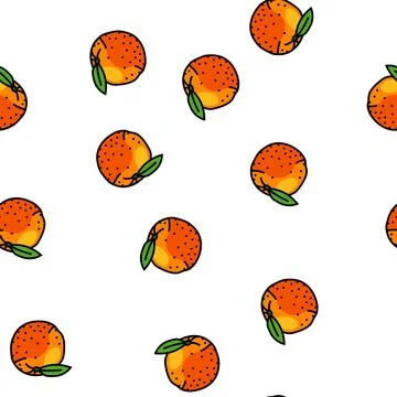 Orange leaf vector seamless pattern Illustrazione stock