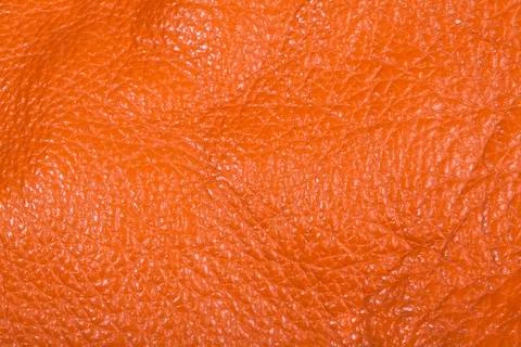 Orange leather texture background Stock Photos
