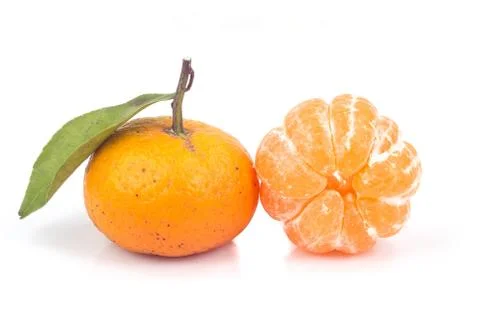 Orange with leave Stock Photos