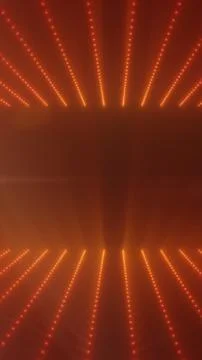 Orange LED light tunnel interior with dotted lines and perspective depth, f.. Stock Illustration