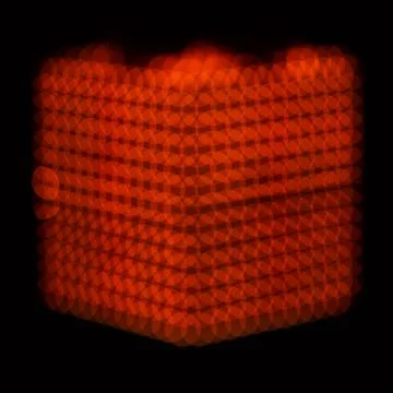 Orange LED screen display with low depth of field. 스톡 사진