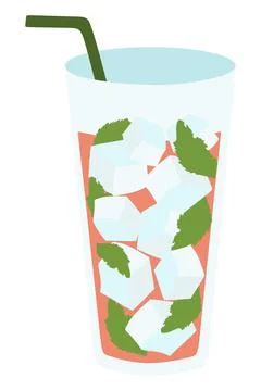 Orange Lemonade, Flat style Vector illustration. Cartoon Summer Beverage with sy Stock Illustration