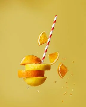 Orange lemonade splash Stock Photos