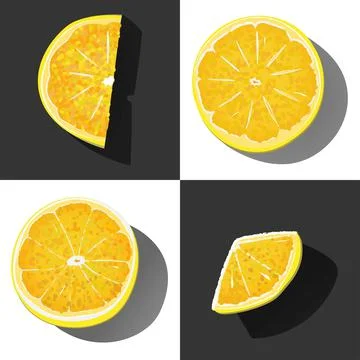 Orange Lemons slice on Check chequered concept creative repeat pattern seamless Stock Illustration