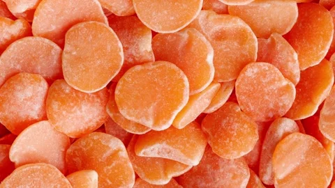 Orange lentils in bulk, flat grains, rotating Video stock 255034738
