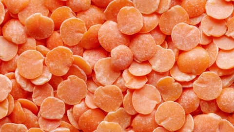 Orange lentils in bulk, moving sideways Stock-Footage 255033632