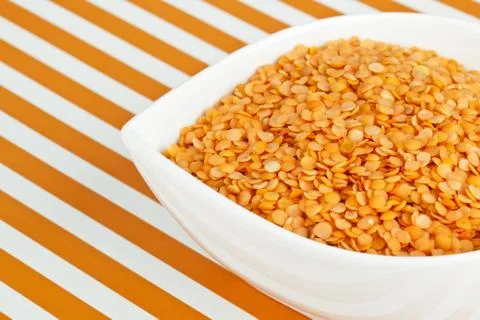 Orange lentils Stock Photos