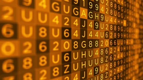 Orange Letter and Number background flickering fast - knowledge concept ALT Stock Footage 84077273