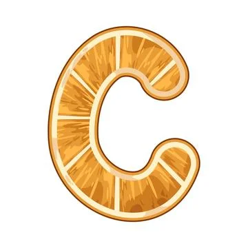 Orange letter C  illustration Stock Illustration