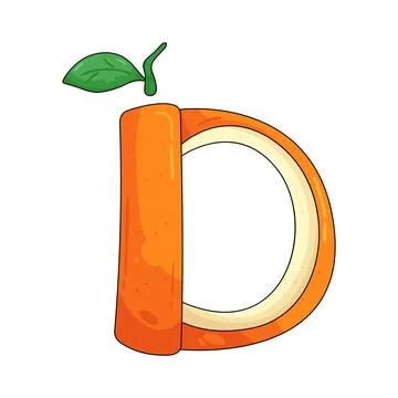 Orange letter D Ilustración de archivo