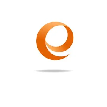 Orange letter E logo, graphic shape icon Stock Illustration