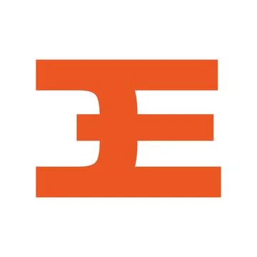 Orange Letter E Logo Vector Illustrazione stock