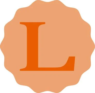 Orange Letter L Vector Design Isolated on White Background Stock Illustration