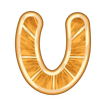 Orange letter U  illustration Stock Illustration