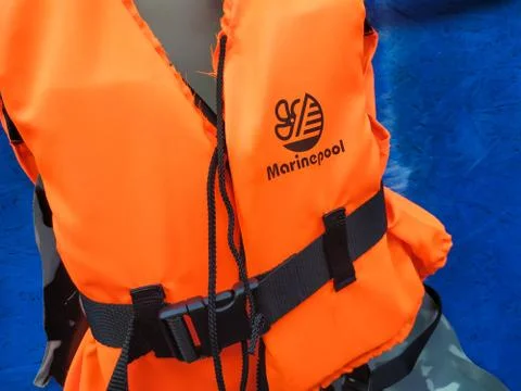 Orange life jacket Stock Photos