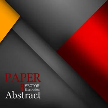 Orange light angle hot tone color background and red line overlap layer paper on Stock Illustration