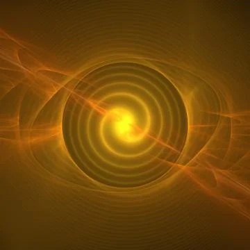 Orange light background. Abstract space rays fractal. Stock Photos