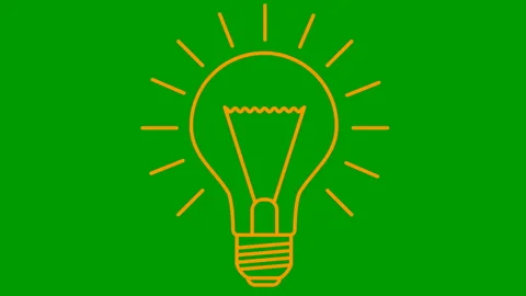Orange light bulb green Stock Footage 205843427