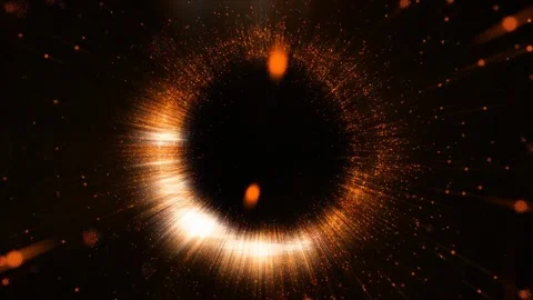 Orange light circle with glitter sparkles radiance and glowing Stock Footage 283264948