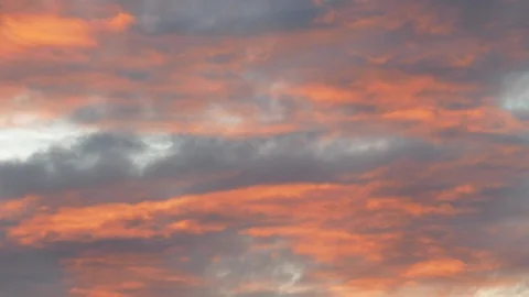 Orange light cloudy sky, evening glow, background Stock Footage 121306186