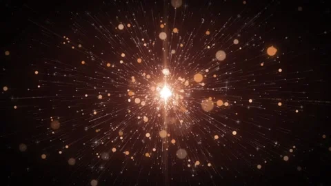 Orange Light Particles And Flares Flying In Tunnel Stock Footage 142673649