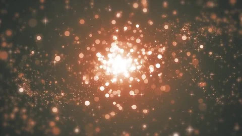 Orange light shine particles bokeh, holiday concept. Christmas animated golde Video stock 82450422