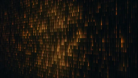 Orange light streams fall down digital technology data flow background Stock Footage 327507052
