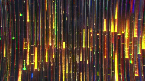 Orange light vertical lines and glass seamless loop 3D render animation Stock Footage 218340168