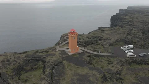 Orange Lighthouse, Iceland Stock Footage 231488295
