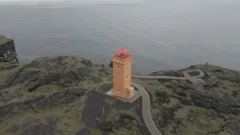 Orange Lighthouse, Iceland Stock Footage 231488306