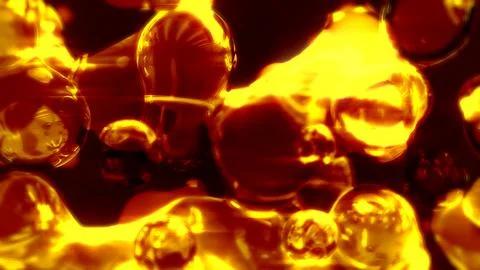 Orange lighting limpid crystal meta spheres on black backdrop Stock Illustration