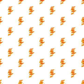 Orange lightning bolts creating seamless energy pattern Stock Illustration
