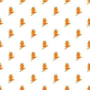 Orange lightning bolts creating a seamless pattern イラスト素材