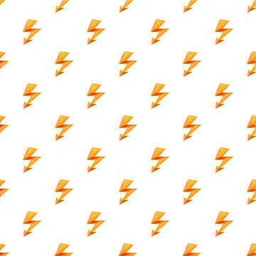 Orange lightning bolts pattern on white background Stock Illustration