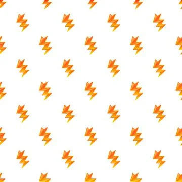 Orange lightning bolts pattern on a white background Illustrazione stock