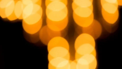 Orange Lights Bokeh Defocused Flicker Close Up Stock Footage 79537291
