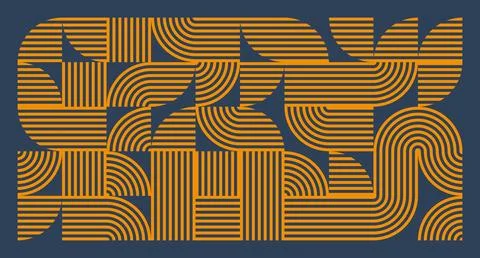 Orange Line Geometric Abstract Pattern Stock Illustration